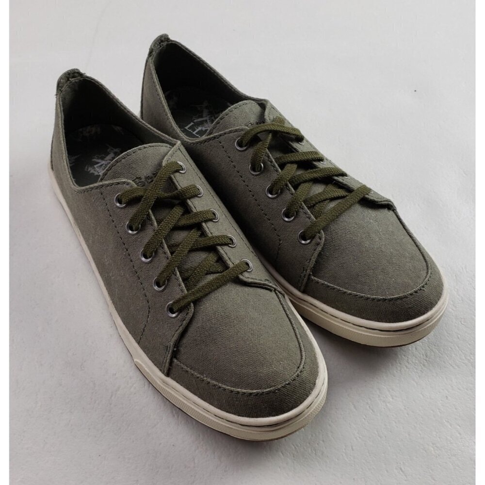 LL Bean Campside Canvas Sneaker Womens 8 Green Lace Up Casual Athletic Shoe